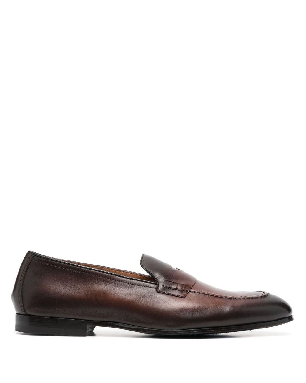 Doucal's Leather Penny-slot Loafers in Brown for Men | Lyst