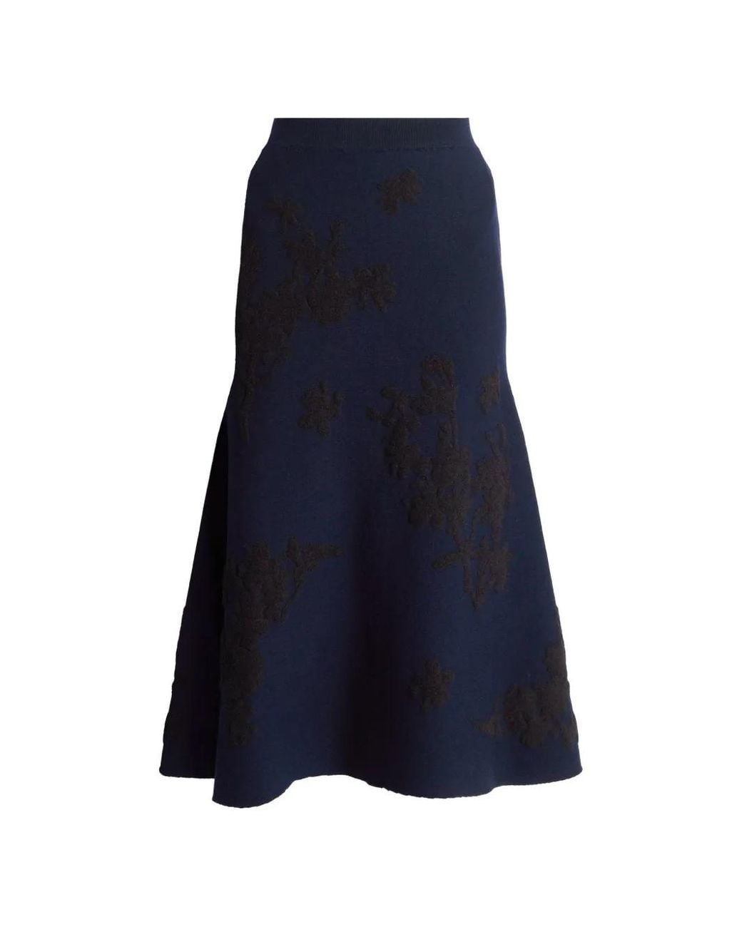 Erdem Blue Jacquard-Knit Skirt