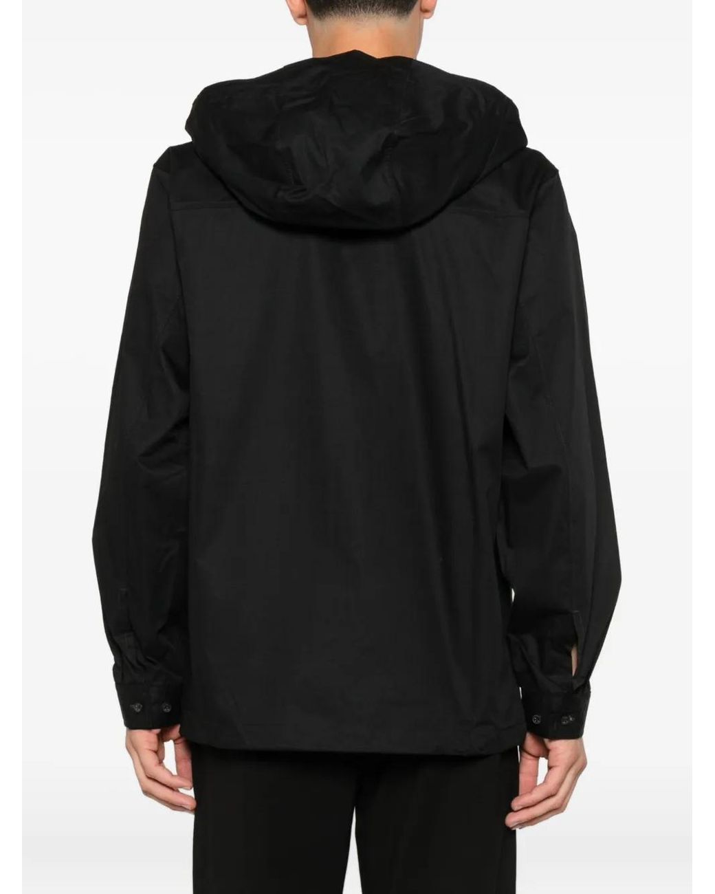 C P Company Black Half-Zip Hooded Jacket for men