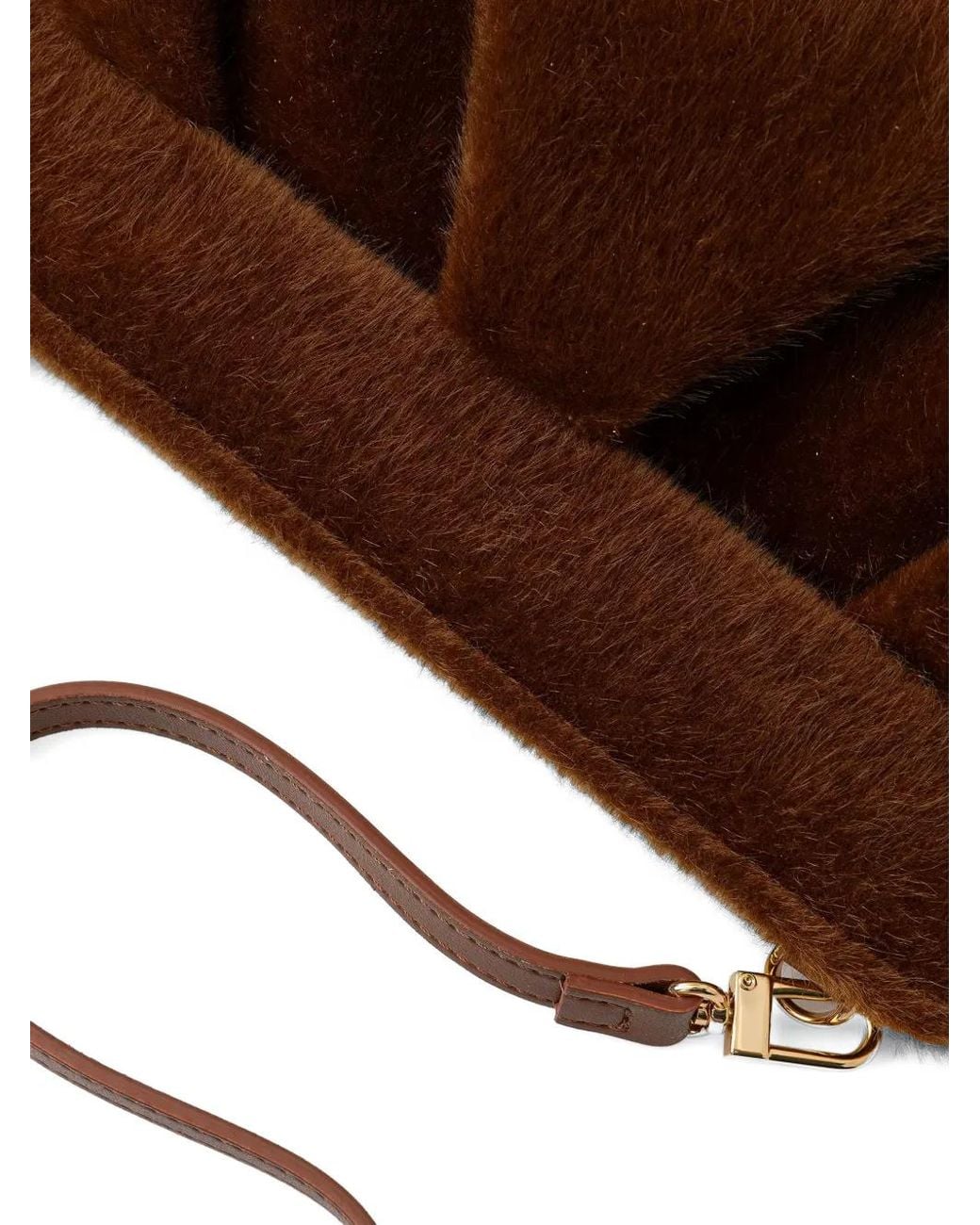 THEMOIRÈ Brown Ruched Clutch Bag