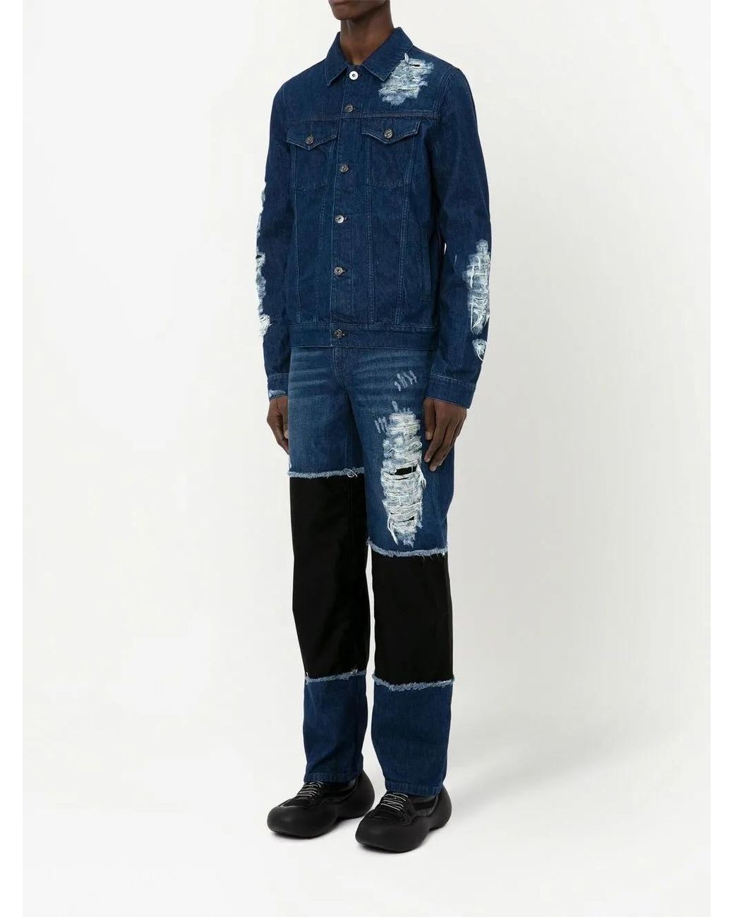 J.W. Anderson Blue Distressed -Effect Denim Jacket for men