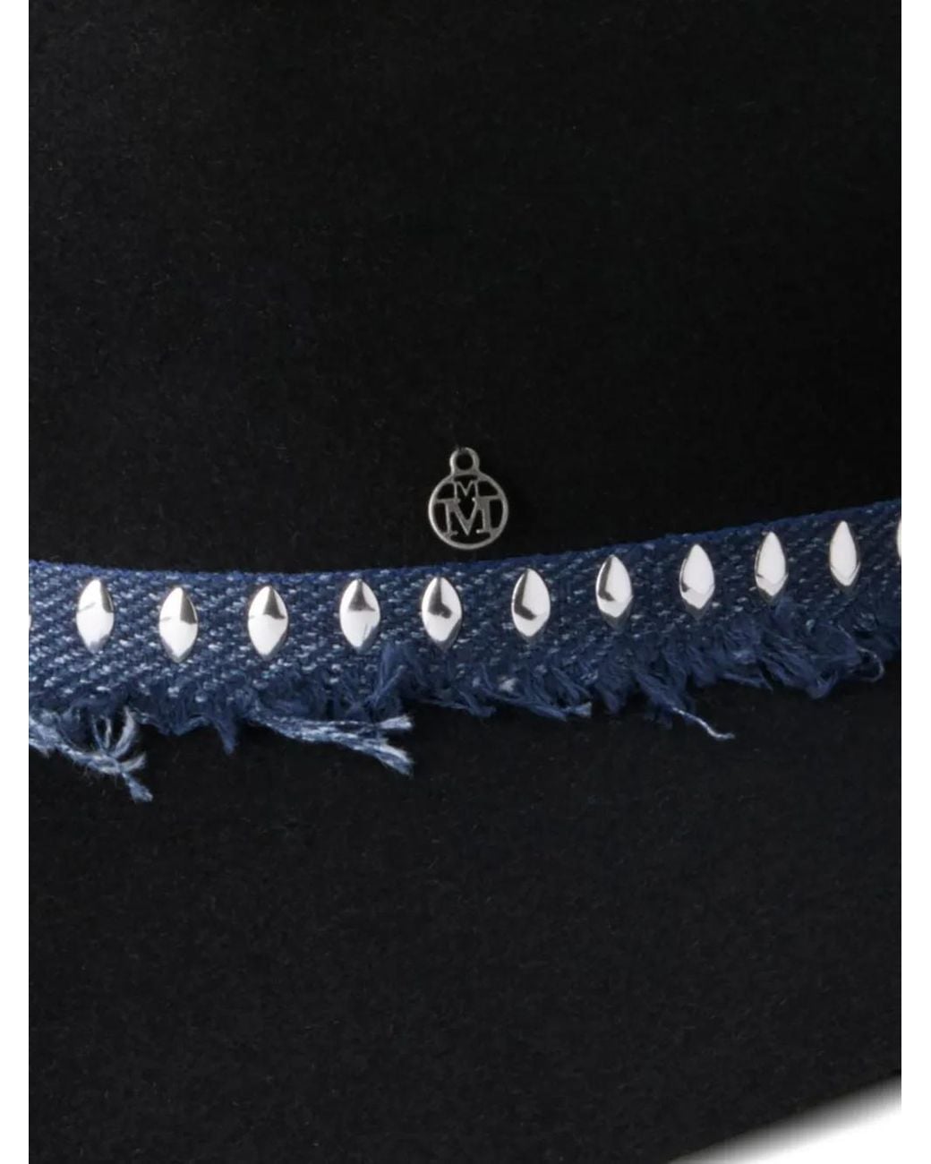 Maison Michel Black Logo-Plaque Hat for men