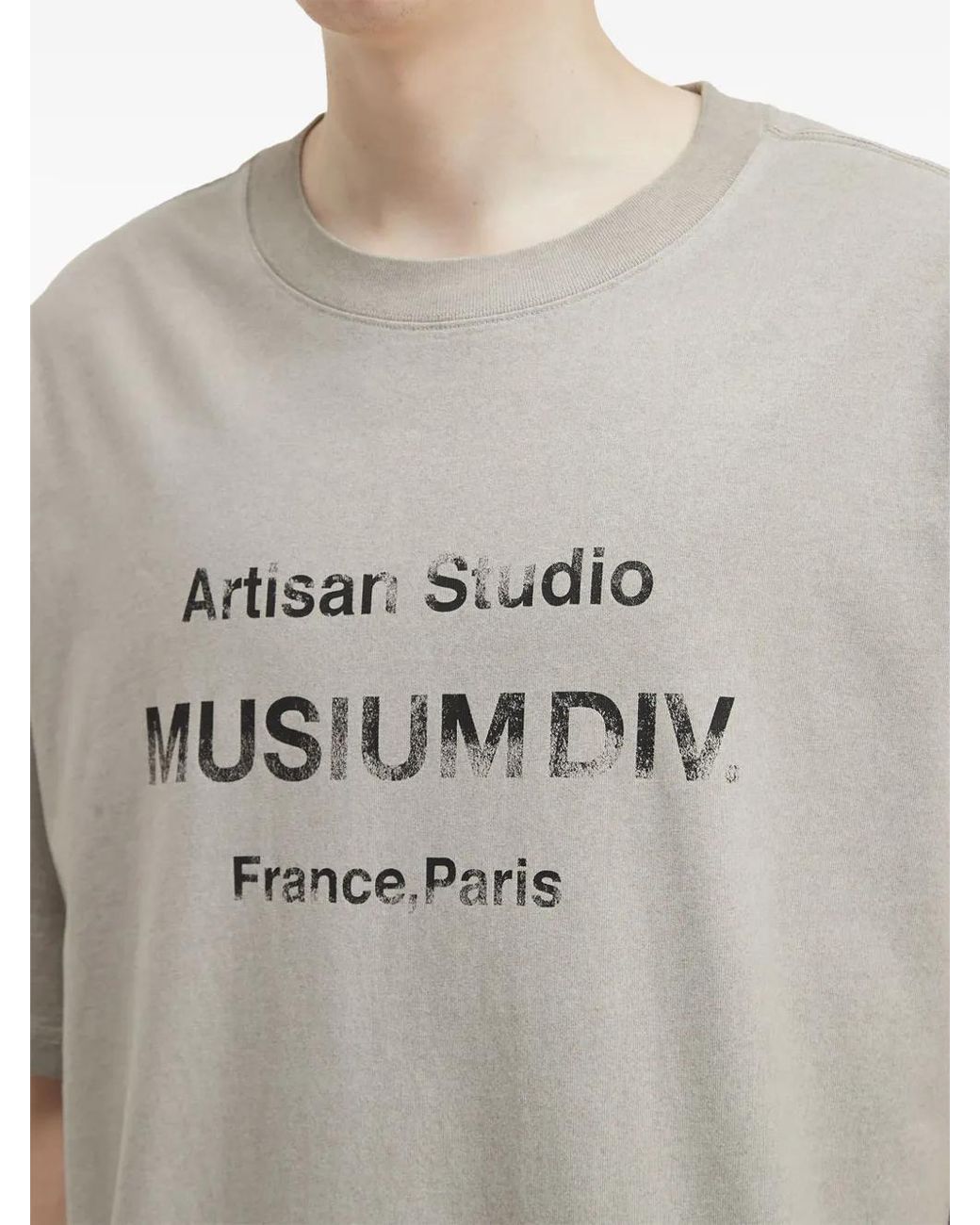 Musium Div. Gray Graphic-Print Oversized T-Shirt for men