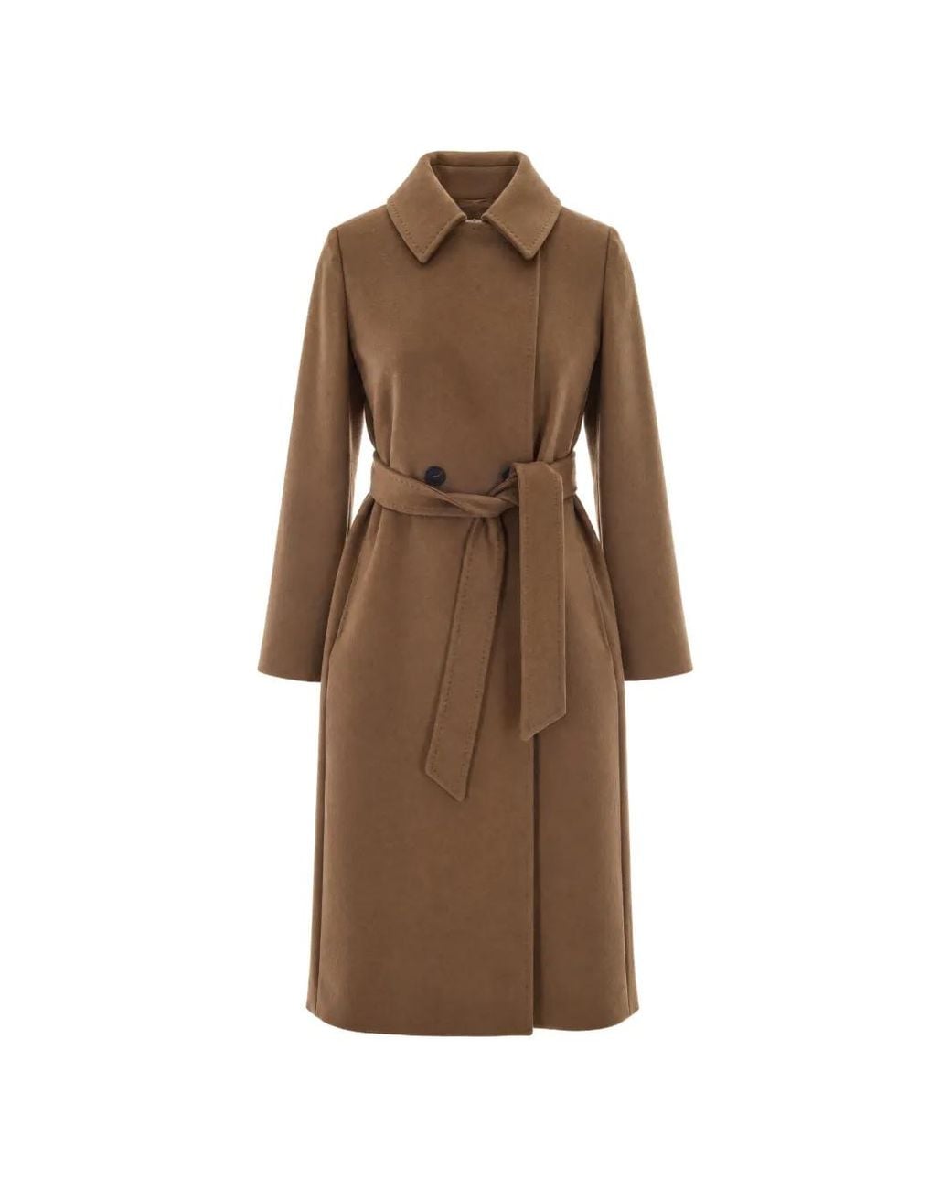 Max Mara Brown Double-Breasted Wool Coat