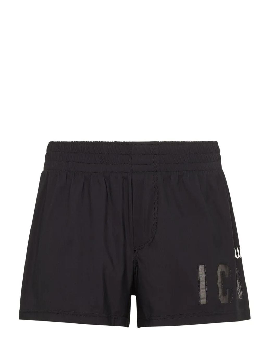 DSquared² Black Icon-Print Swim Shorts