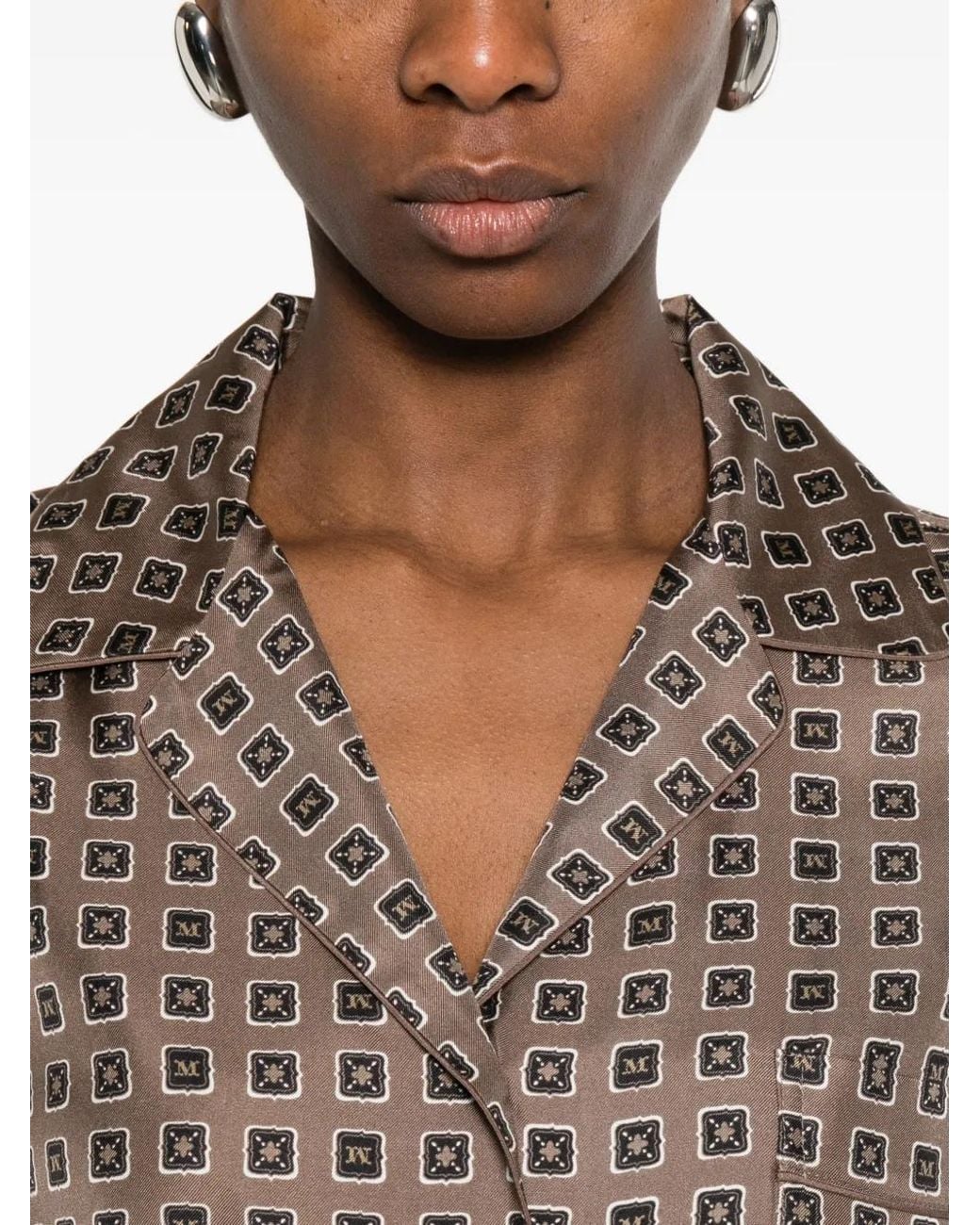Max Mara Brown Disco Printed Shirt