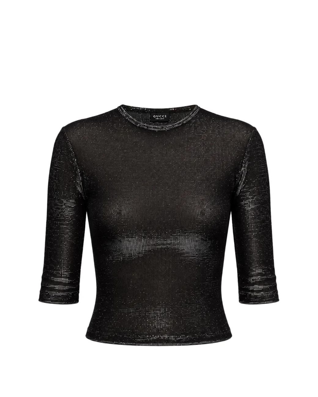 Gucci Black Iridescent Jersey Top