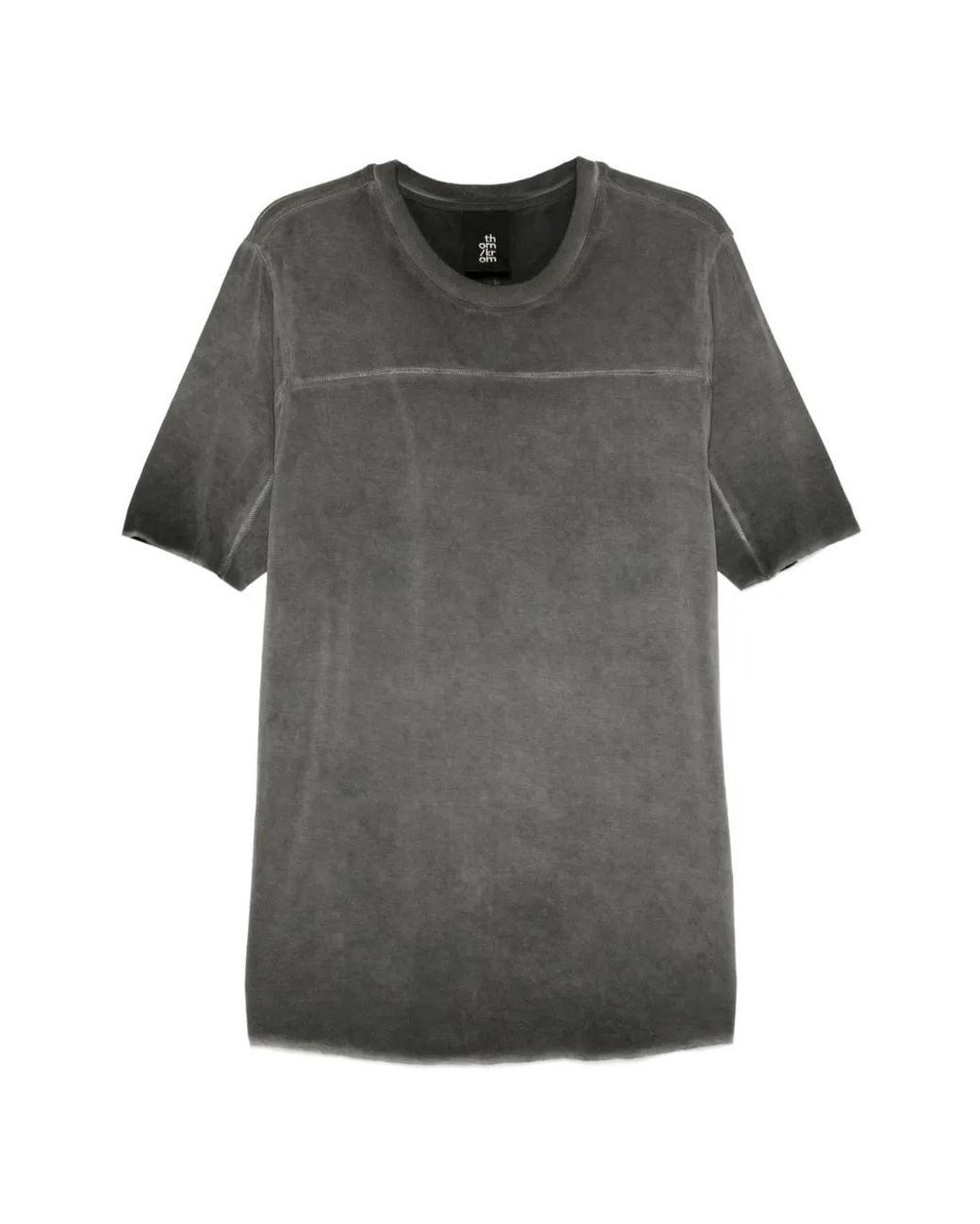 Thom Krom Gray T-Shirt Teint À Froid À Détails De Coutures for men