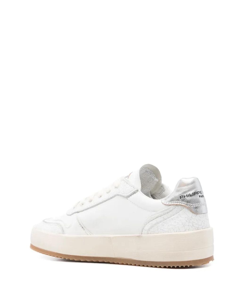 Philippe Model White Leather And Rubber Sneakers