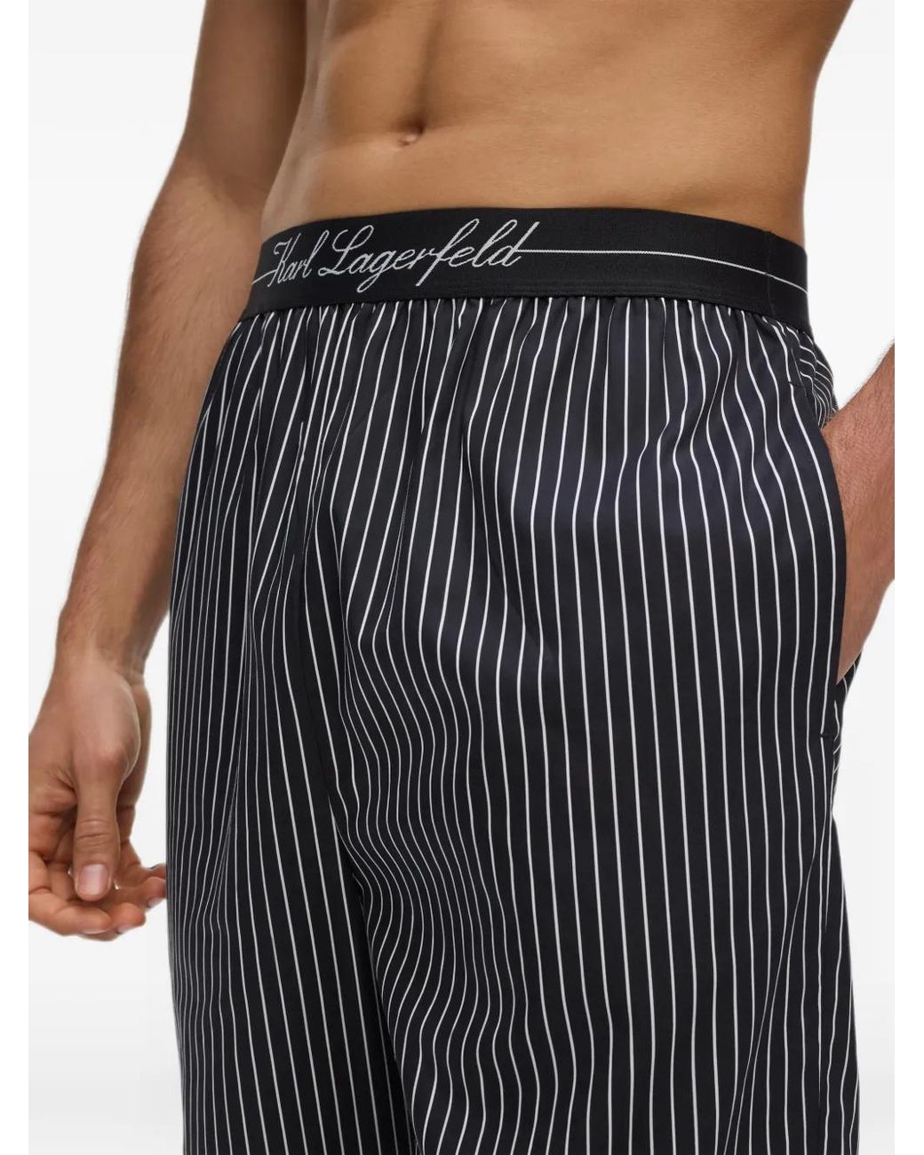 Karl Lagerfeld White Hotel Karl Striped Pajama Set for men