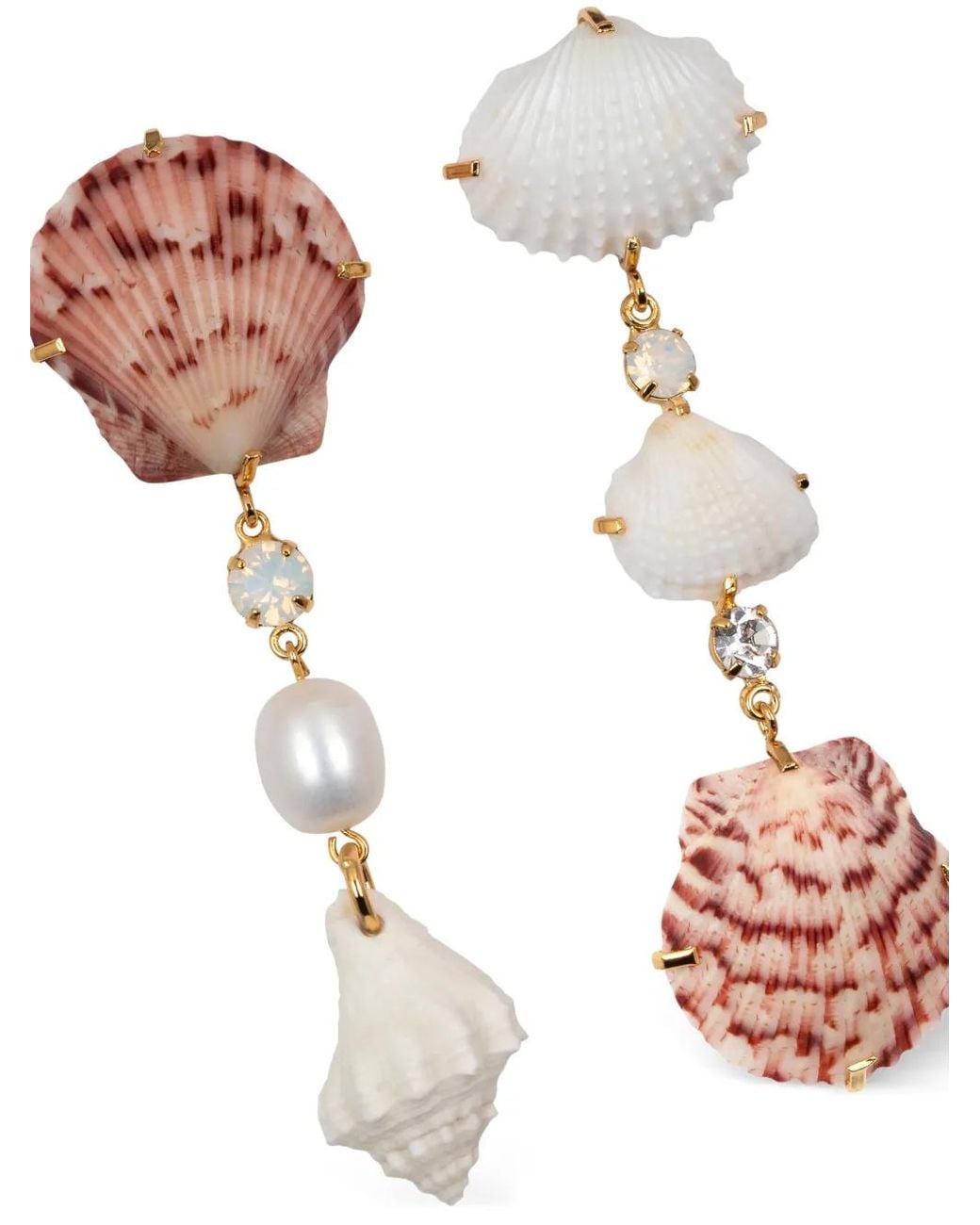 Jennifer Behr White Derya Shell-Embellished Drop Earrings