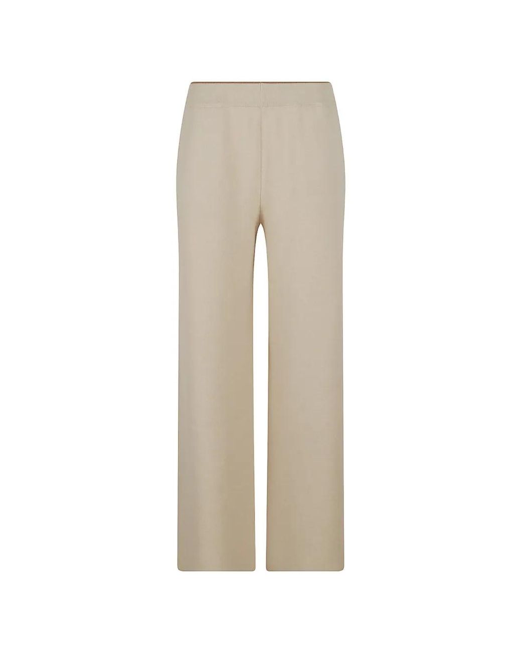 Kiton Natural Knitted Wide-Leg Trousers
