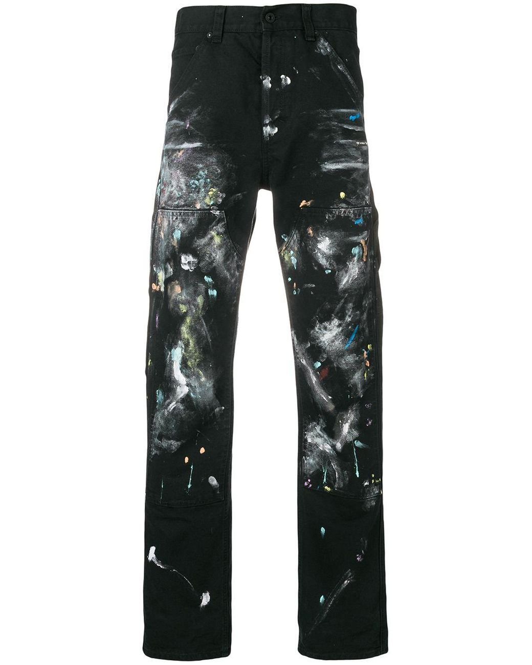 Off-White c/o Virgil Abloh Paint Splatter Jeans in Black for Men