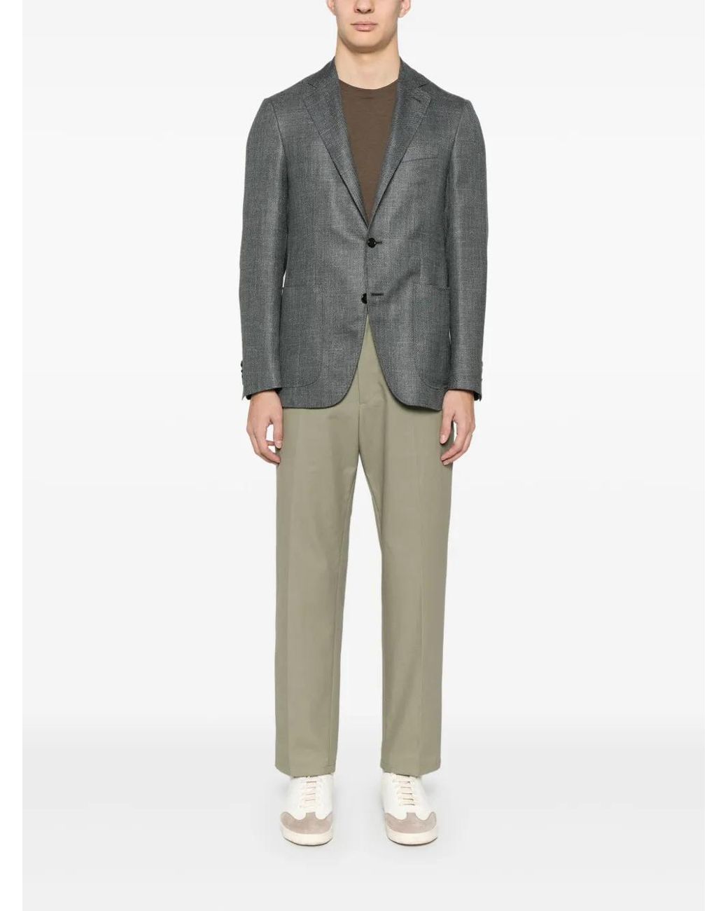 Canali Gray Single-Breasted Blazer for men