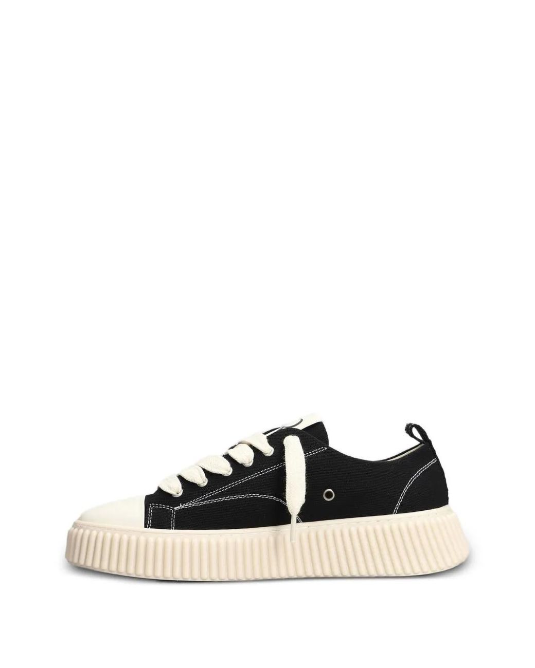 Rhun Black Treble Lace-Up Canvas Sneakers
