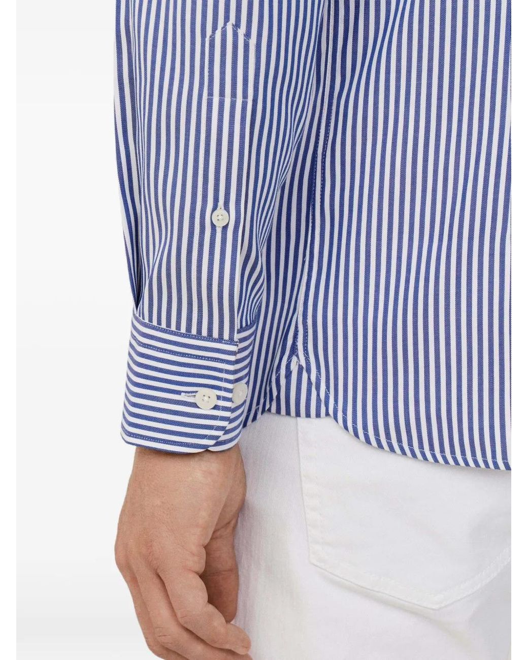 Hackett Blue Bengal-Stripe Tailored-Fit Shirt for men