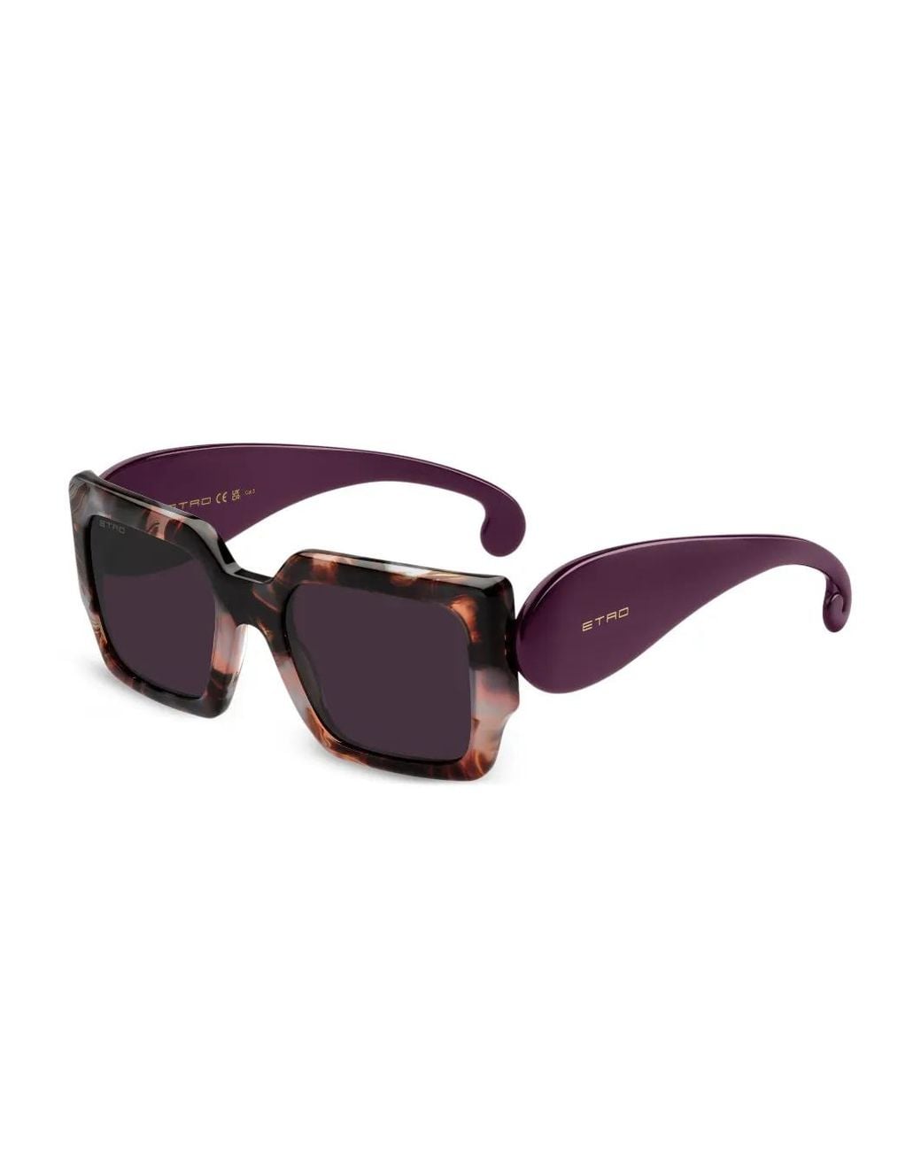 Etro Purple Tortoiseshell Square-Frame Sunglasses