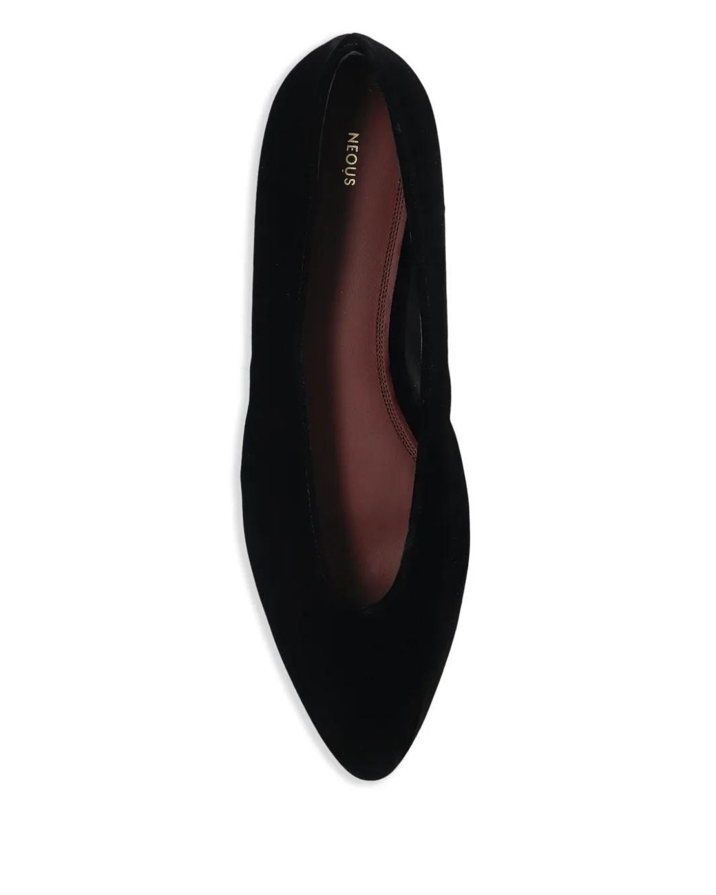 Neous Black Beid Round-Toe Ballet Flats