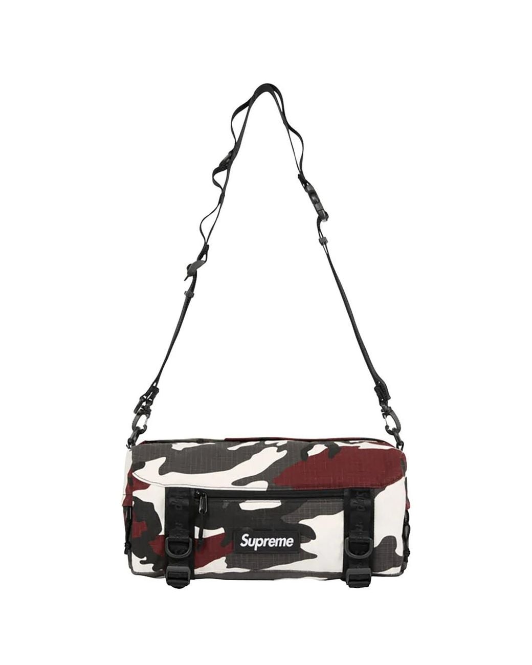 Supreme White Camouflage-Print Ripstop-Texture Messenger Bag for men
