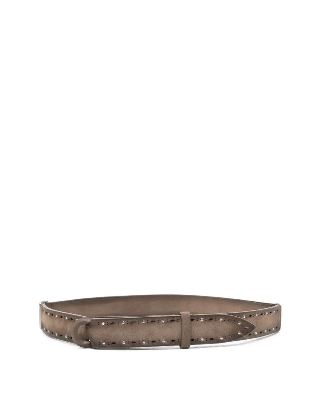Orciani White Perforated Stud-Embellished Belt for men