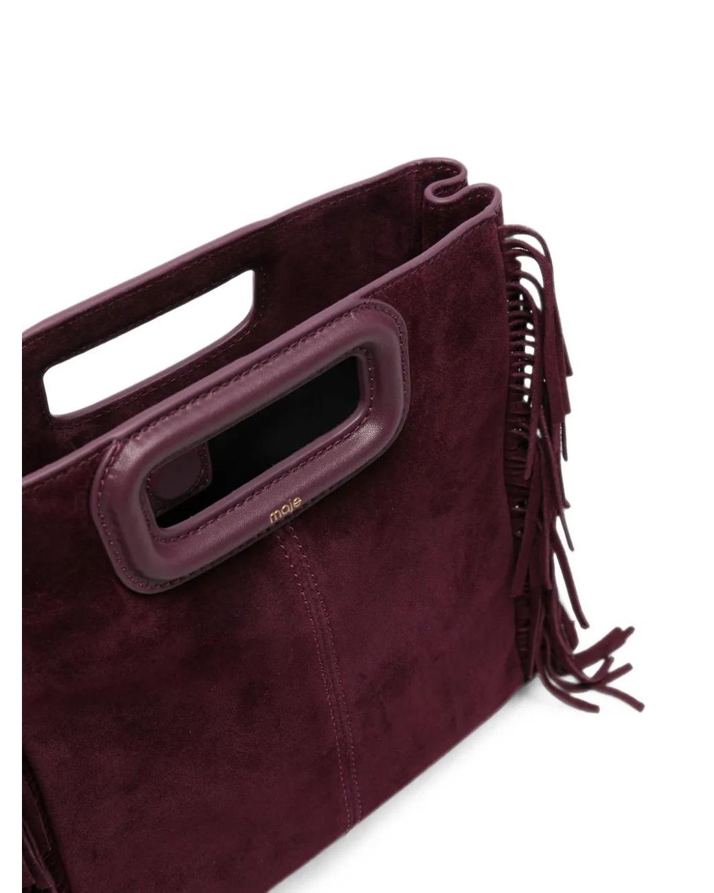 Maje Purple Sac À Main Médium À Franges