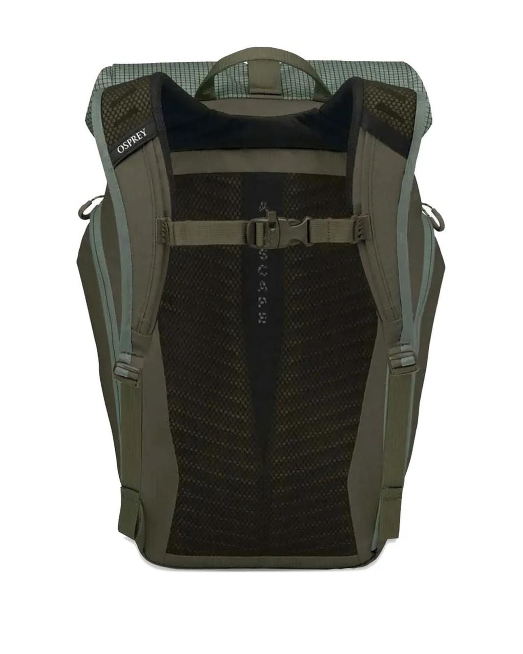 Osprey Green Roll-Top Grid-Pattern Backpack for men