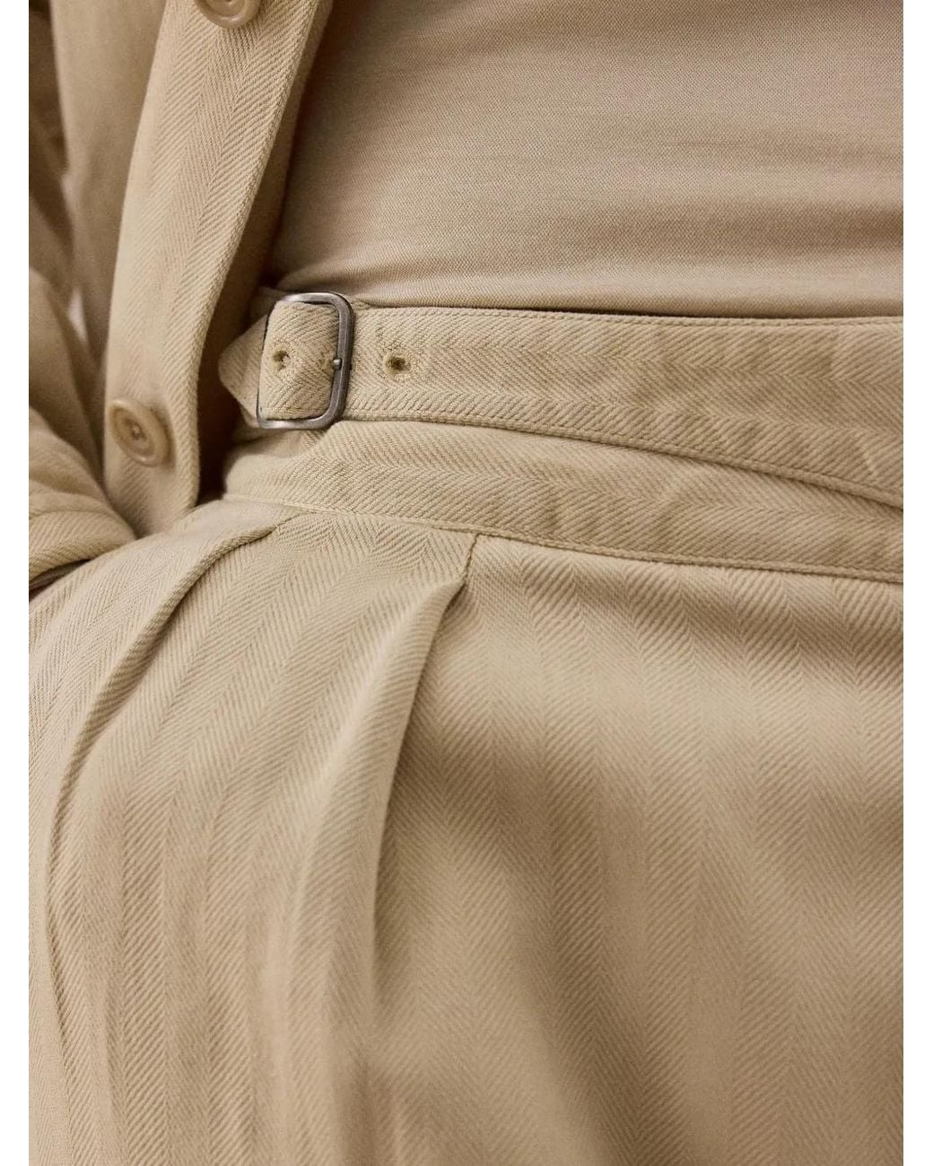 Ralph Lauren Natural Double-Pleated Trousers for men