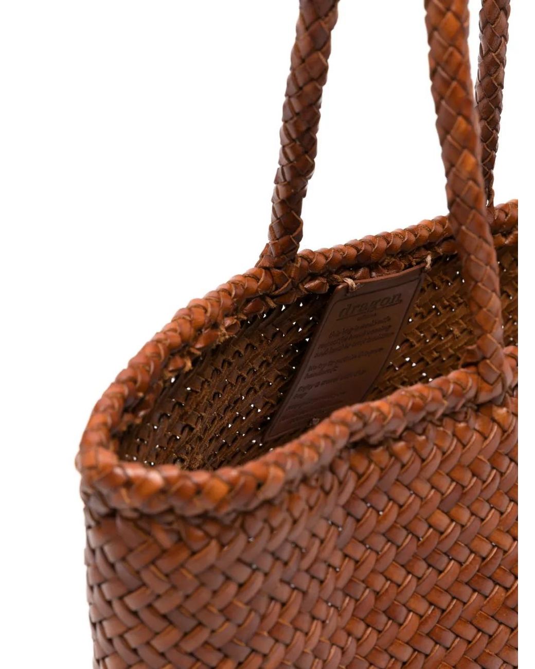 Dragon Diffusion Small Grace Woven Leather Tote Bag in Brown | Lyst UK