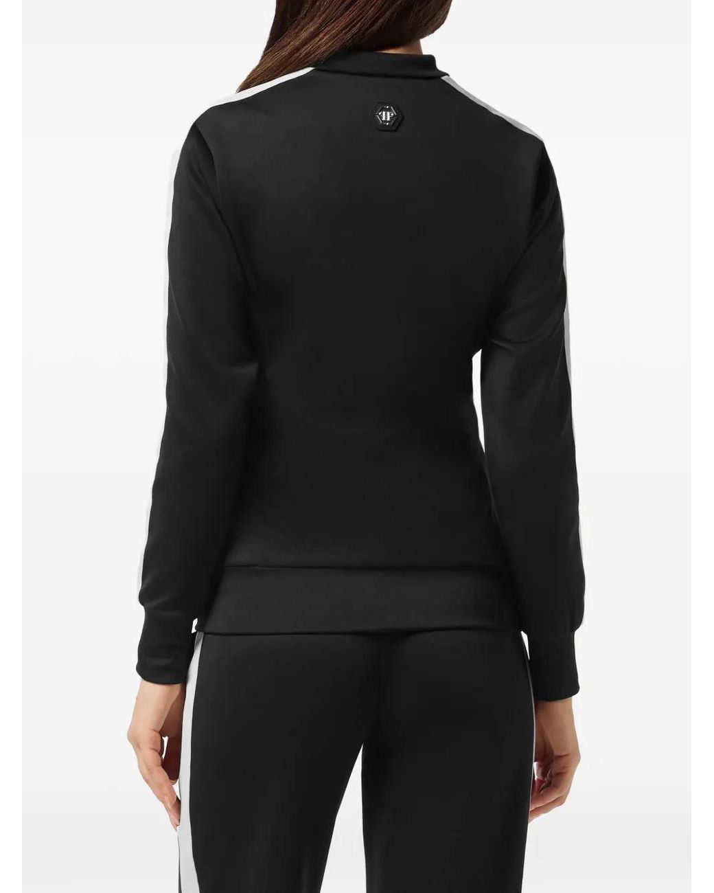 Philipp Plein Black Stripe-Detail Tracksuit Jacket