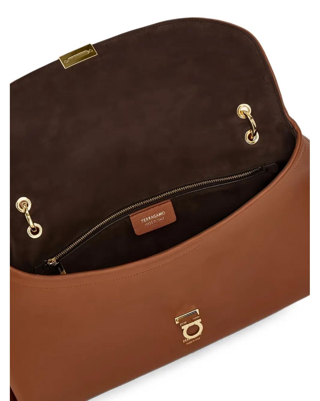 Ferragamo Brown Sofia Pebbled Leather Shoulder Bag