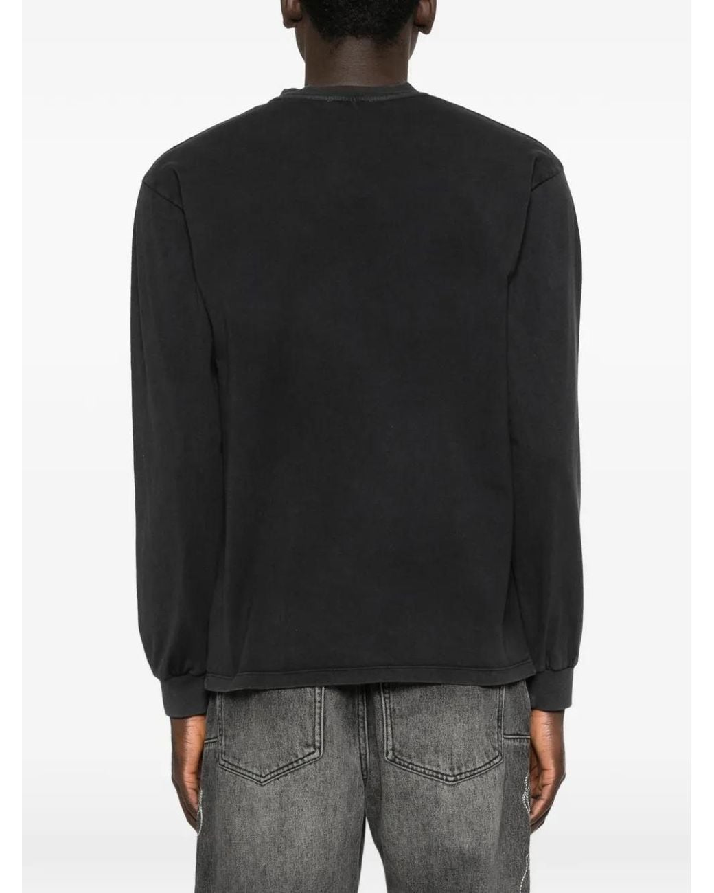 Aries Black Ariez Arize Faded Long-Sleeve T-Shirt for men