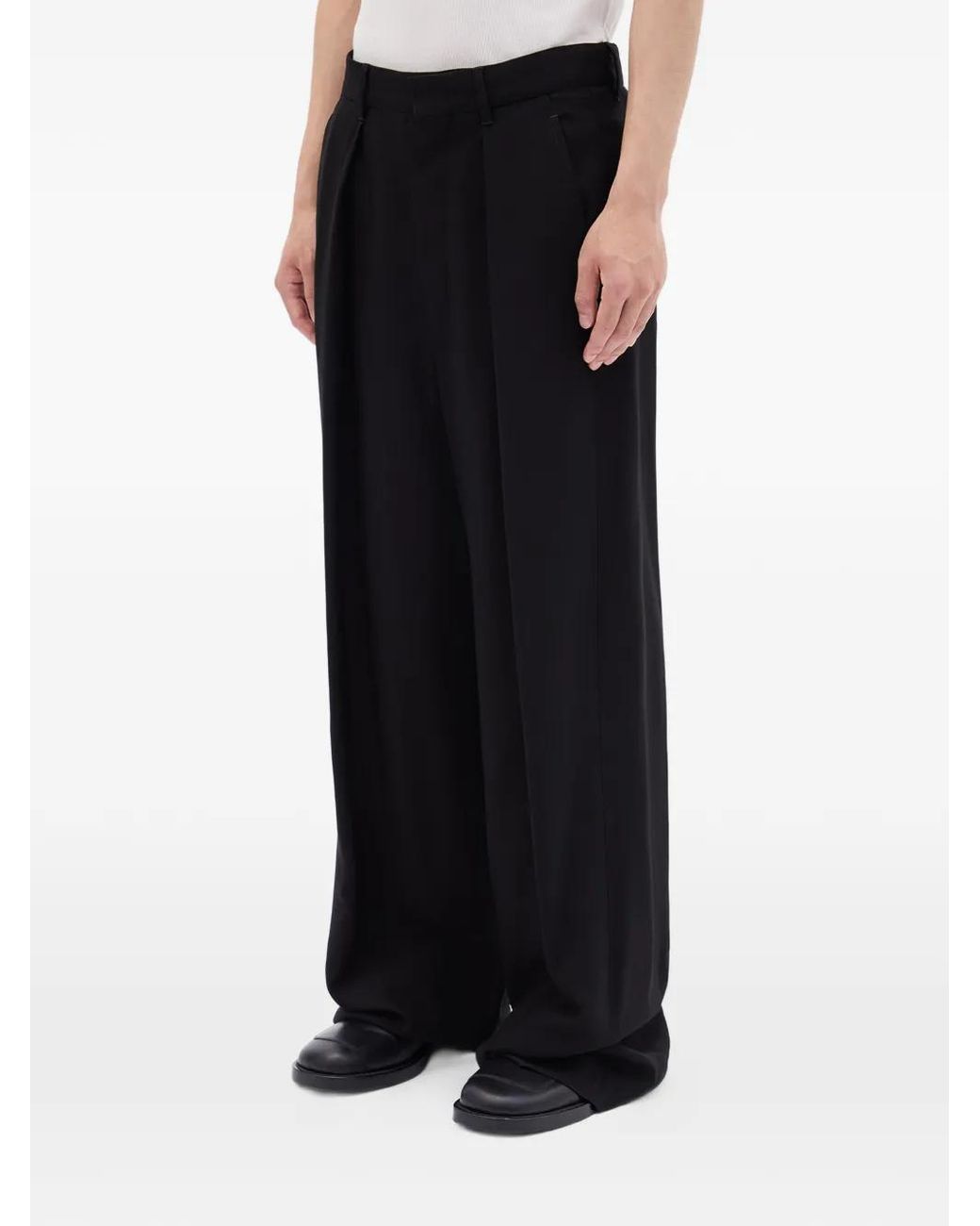 Ann Demeulemeester Black Wide Trousers for men