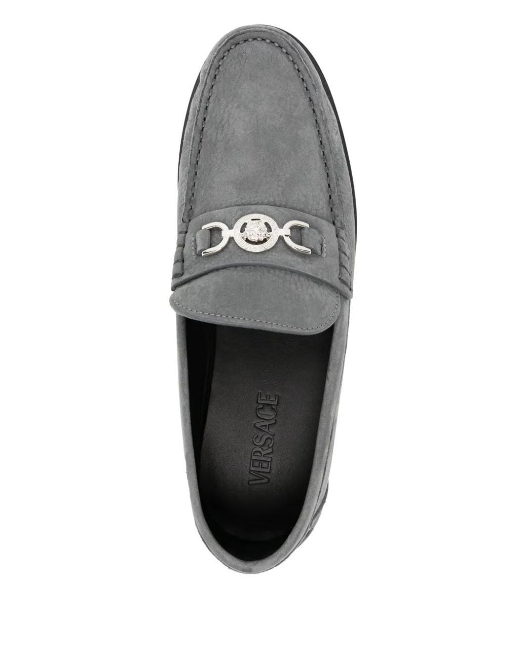 Versace Gray Medusa '95 Leather Loafers for men