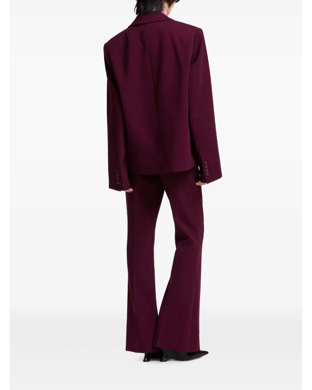 Essentiel Antwerp Purple Kosy Double-Breasted Oversized Blazer