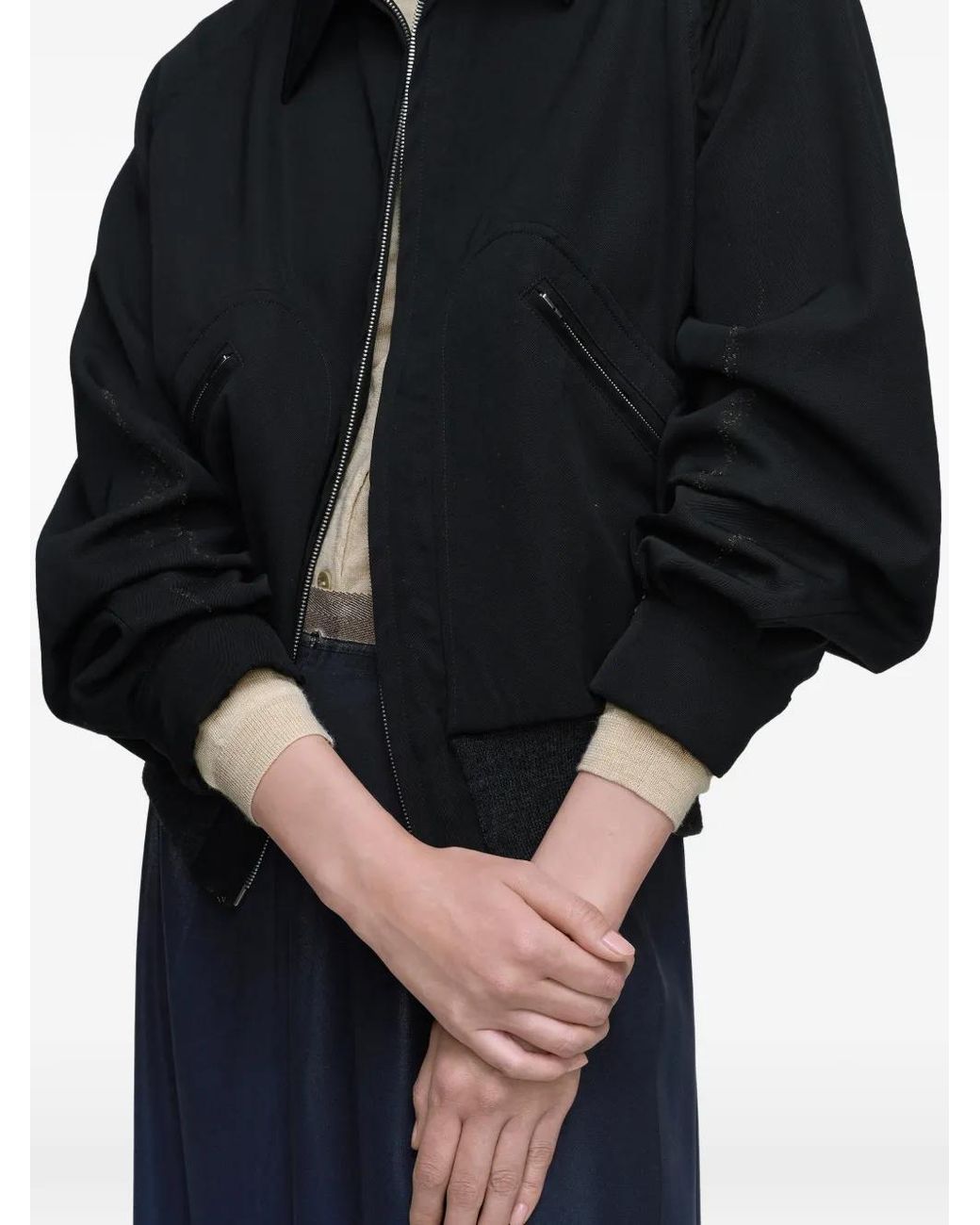 Maison Margiela Black Wool Caban Jacket