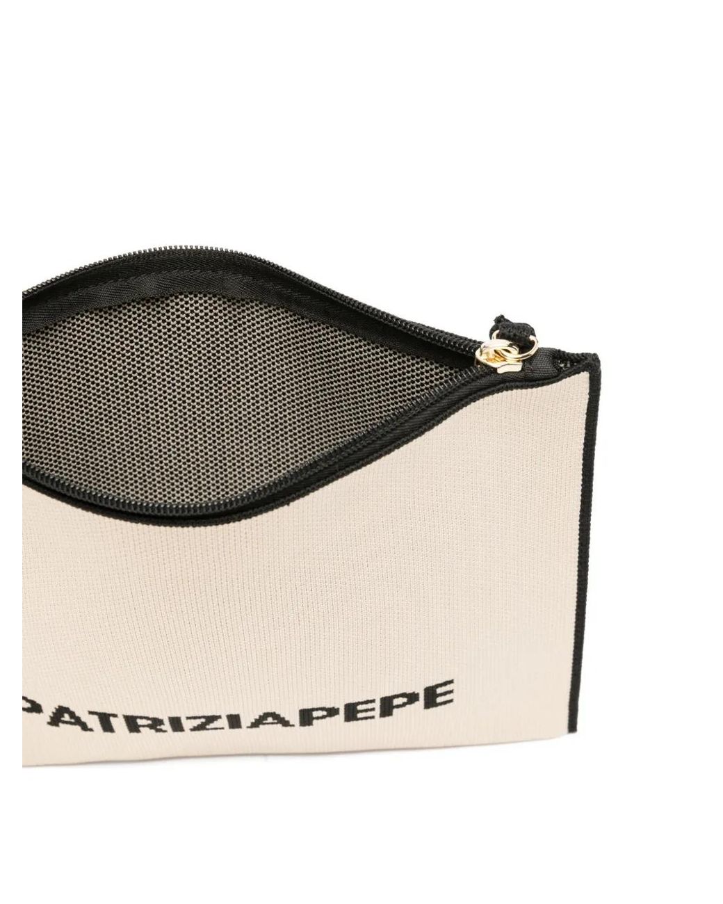 Patrizia Pepe Natural Logo-Detail Clutch Bag