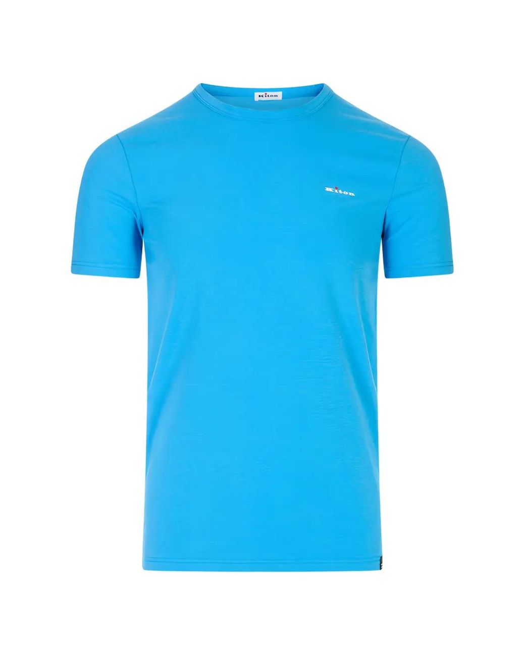 Kiton Blue Logo-Embroidered T-Shirt for men
