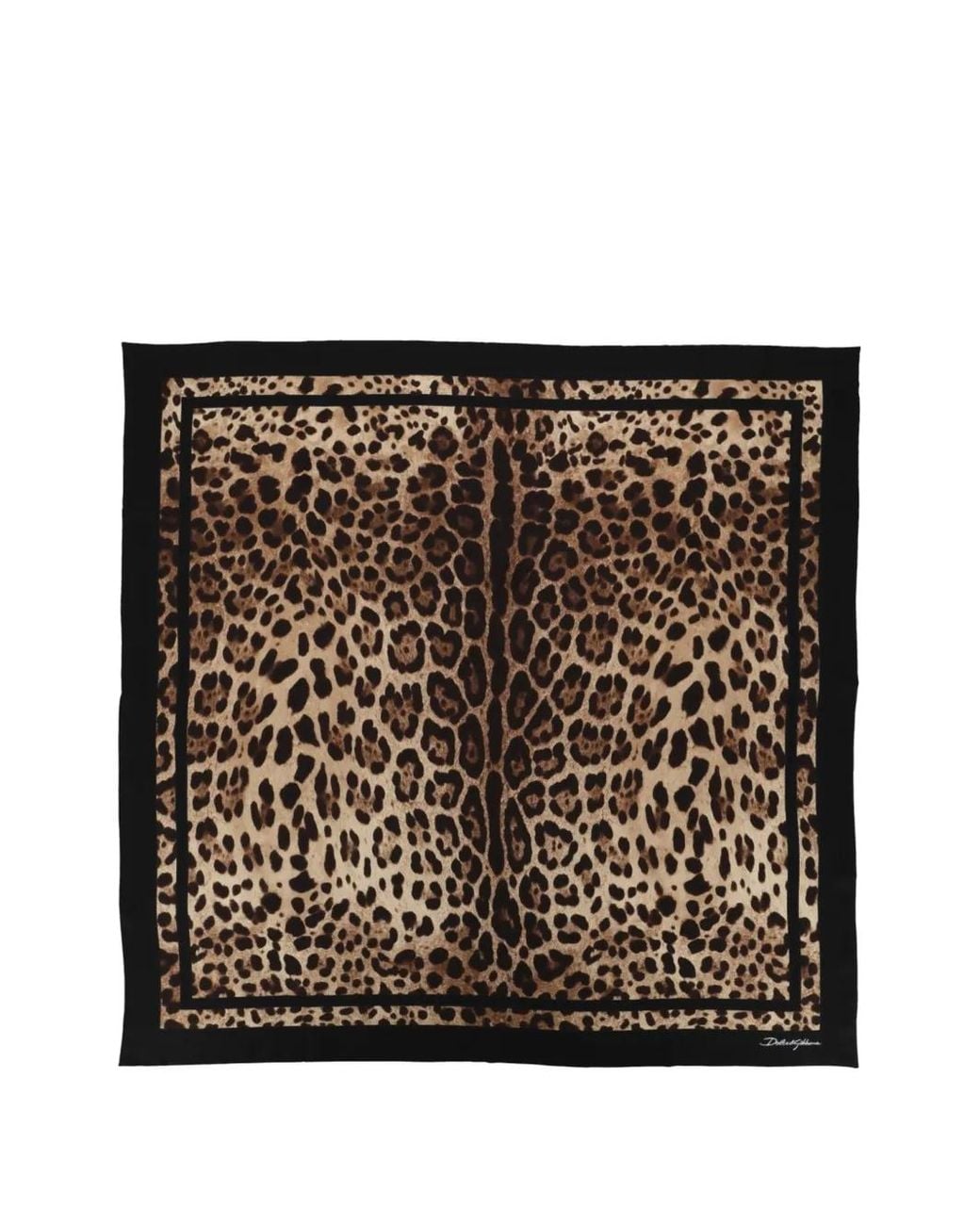 Dolce & Gabbana Black Leopard-Print Silk Scarf