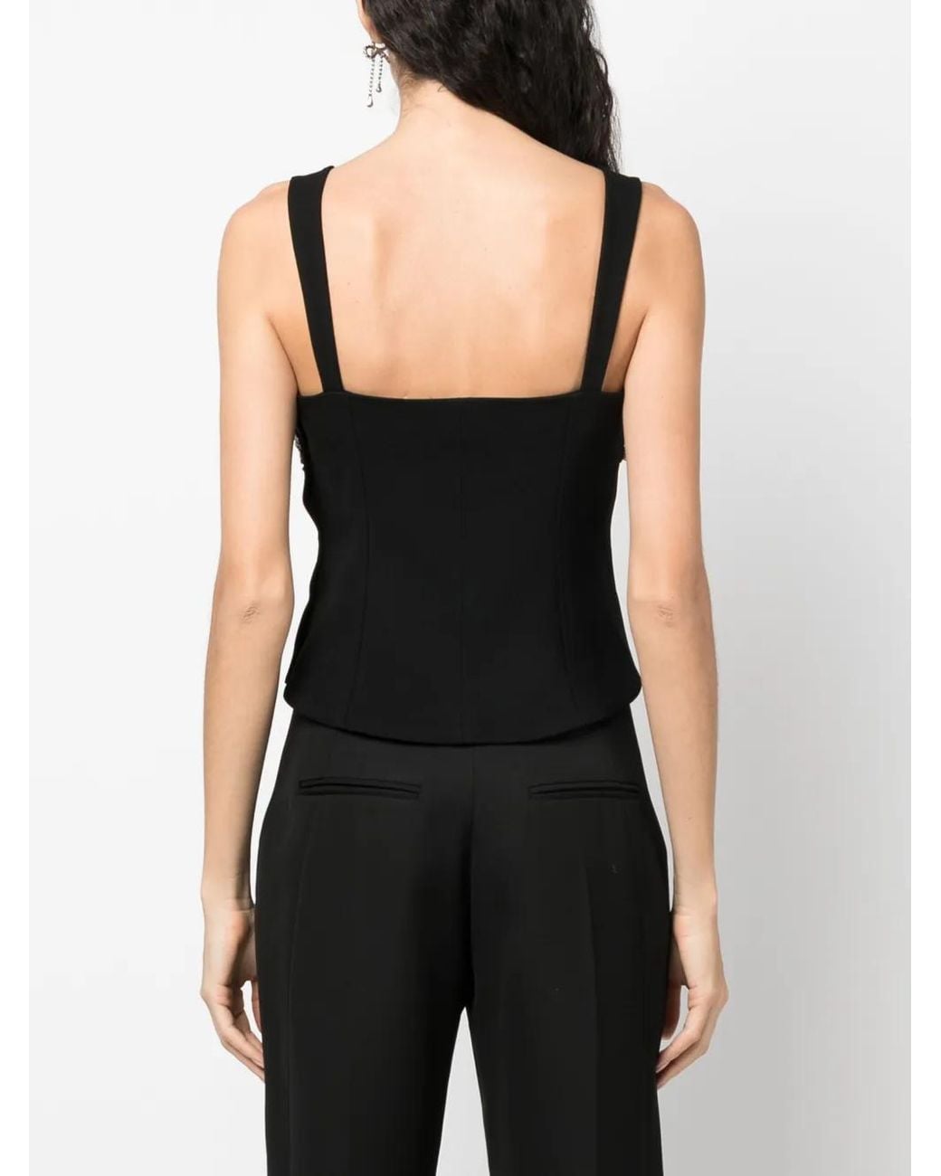 Jonathan Simkhai Black Crystal-Embellished Corset Top