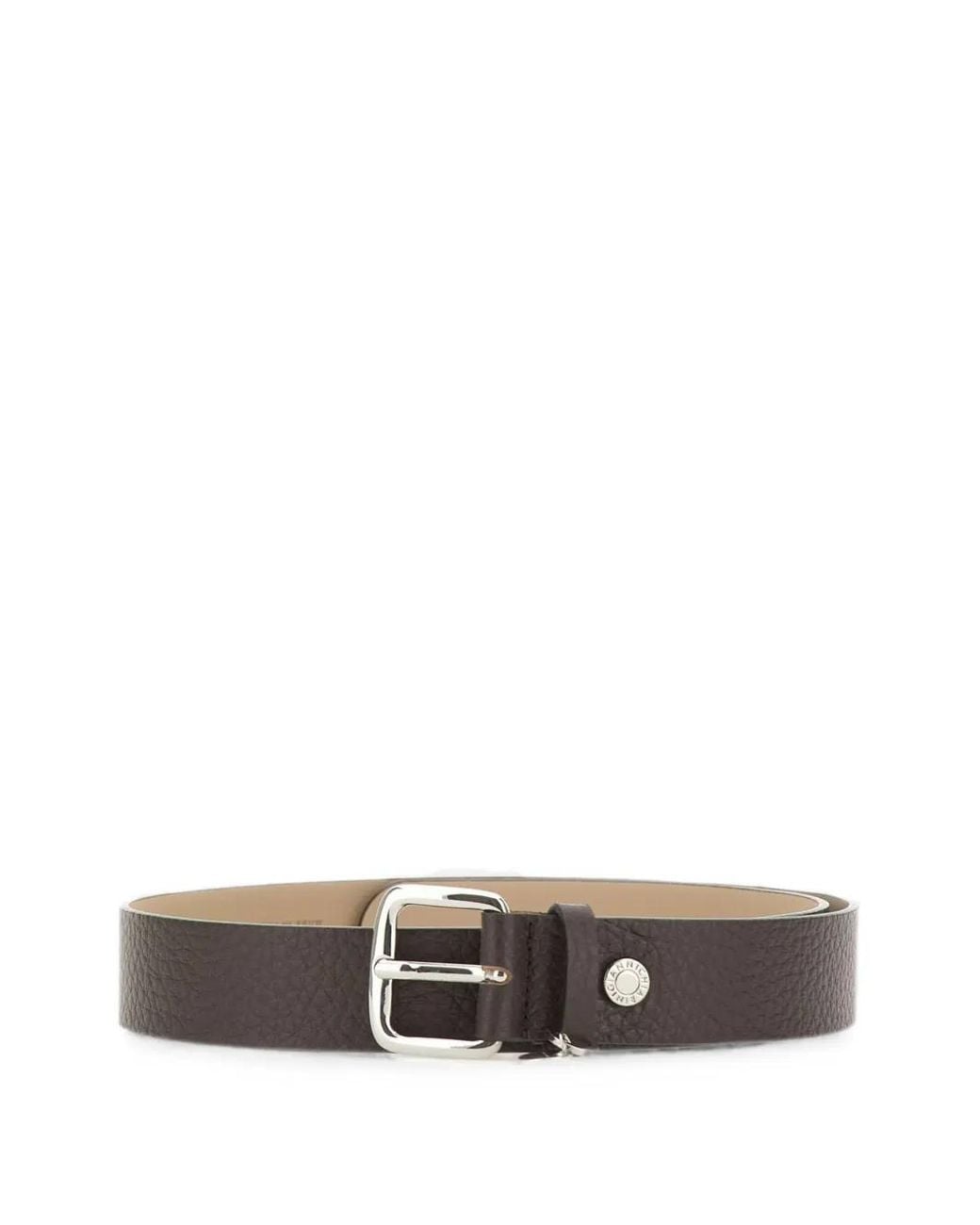 Gianni Chiarini White Ceinture En Cuir Grainé À Breloque Logo