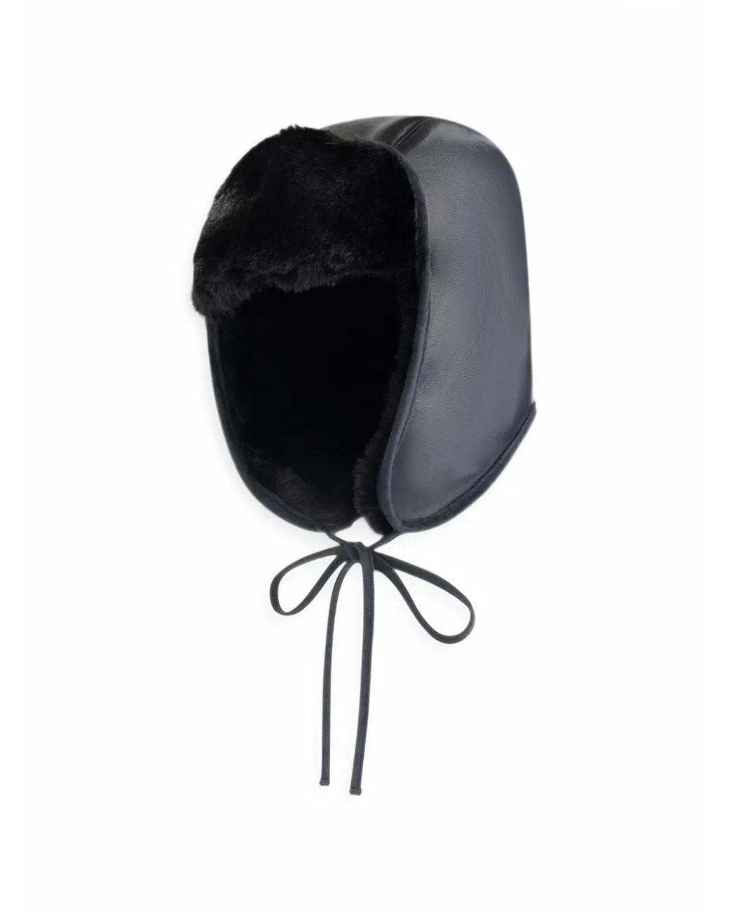 Arte' Black Shearling Trapper Hat for men