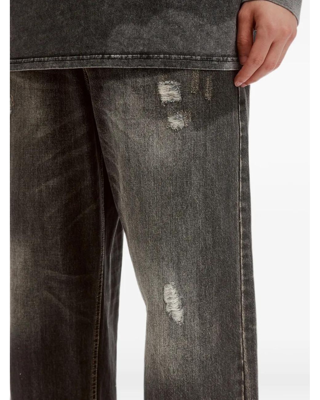 FIVE CM Gray Jean À Effet Usé for men