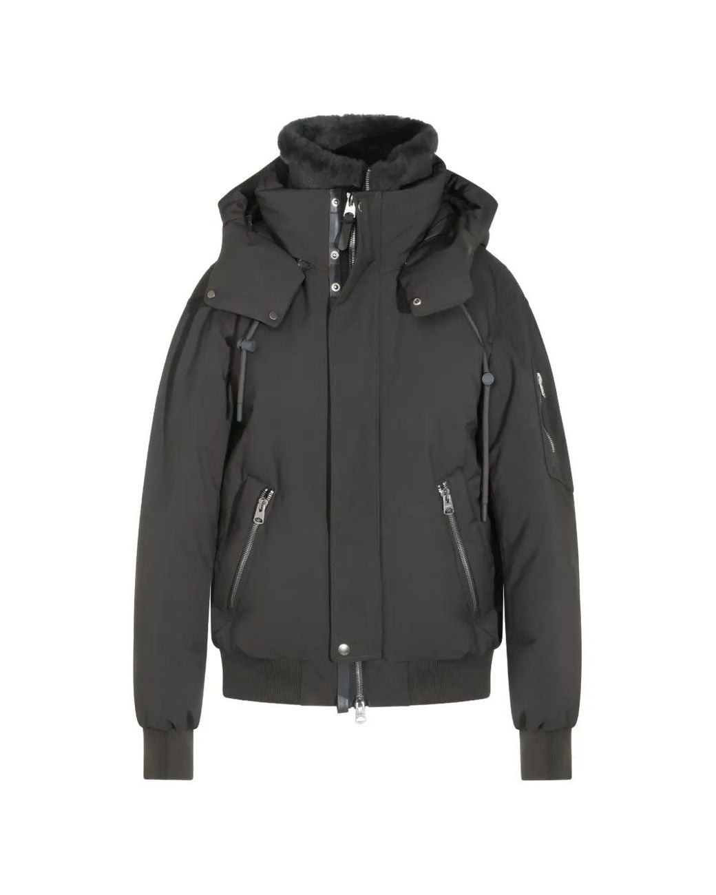 Mackage Black Quilted-Back Hooded Jacket for men