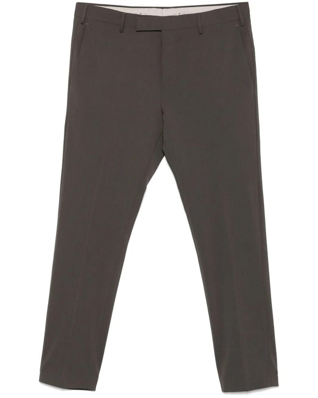 PT Torino Gray Tapered Trousers for men