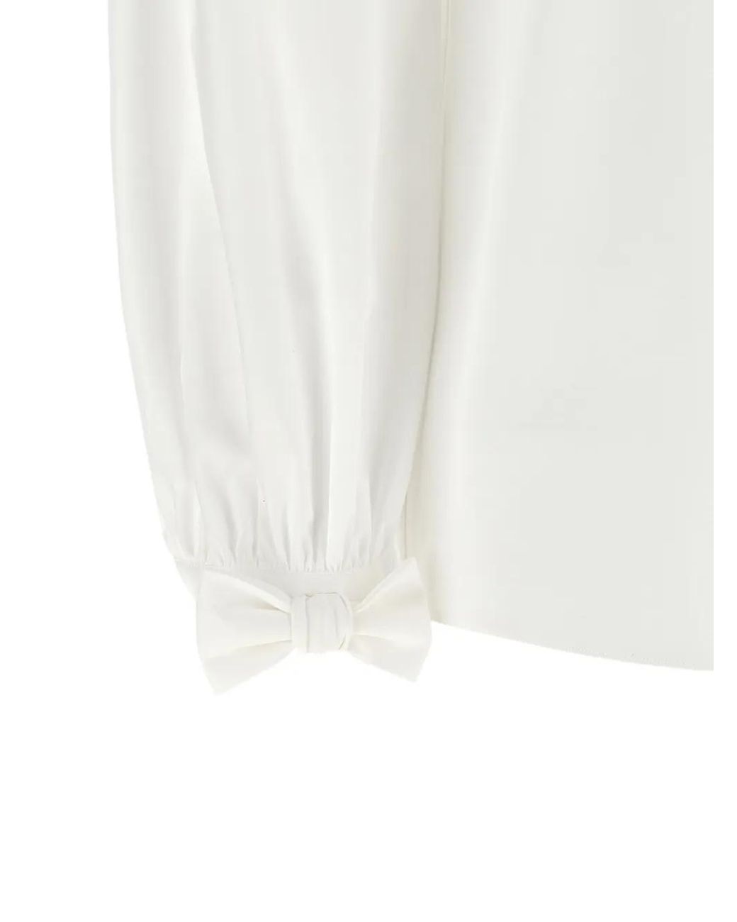 Valentino Garavani White Vlogo Signature Bow-Detail Shirt