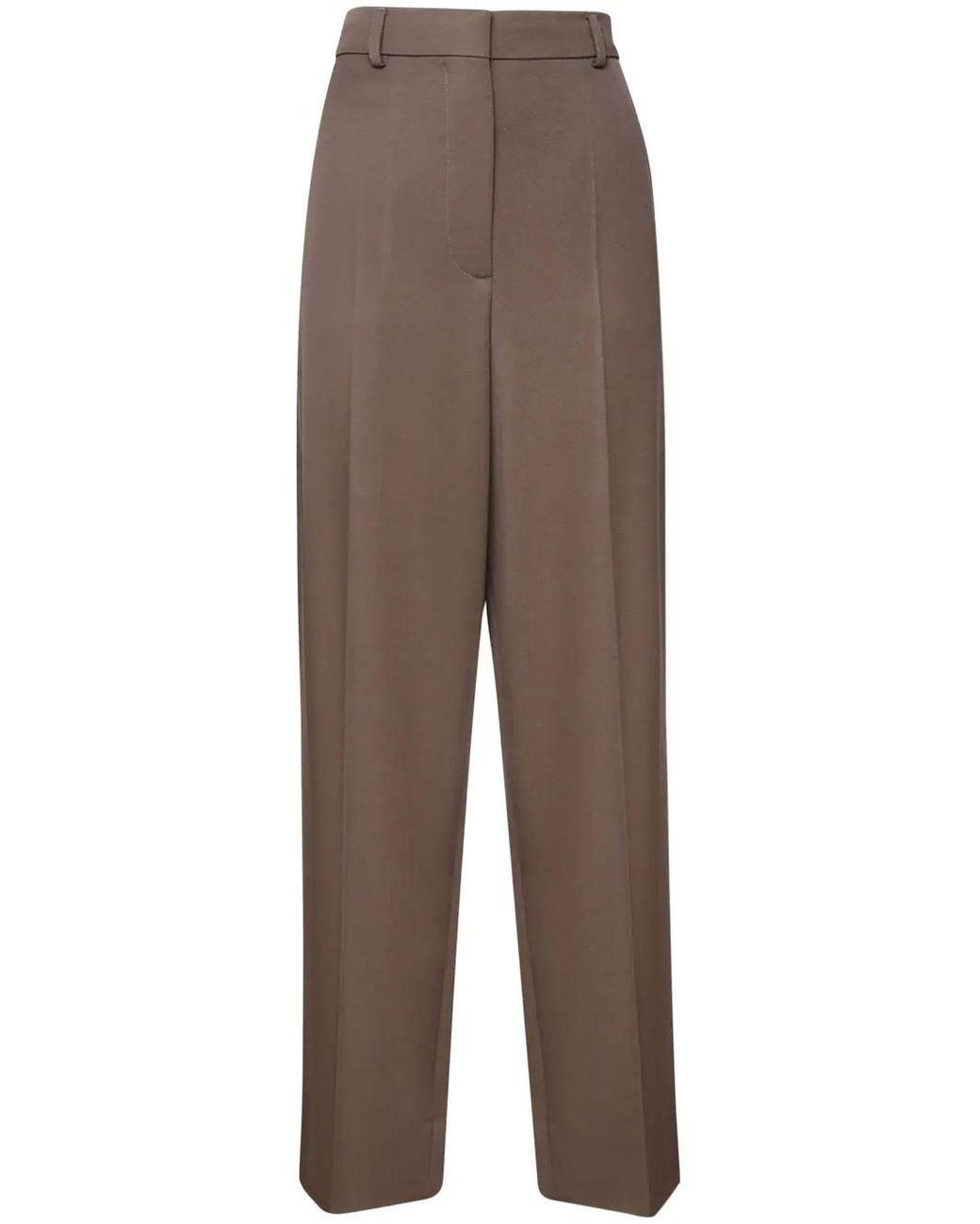 Stella McCartney Brown Tailored Wool Straight-Leg Trousers