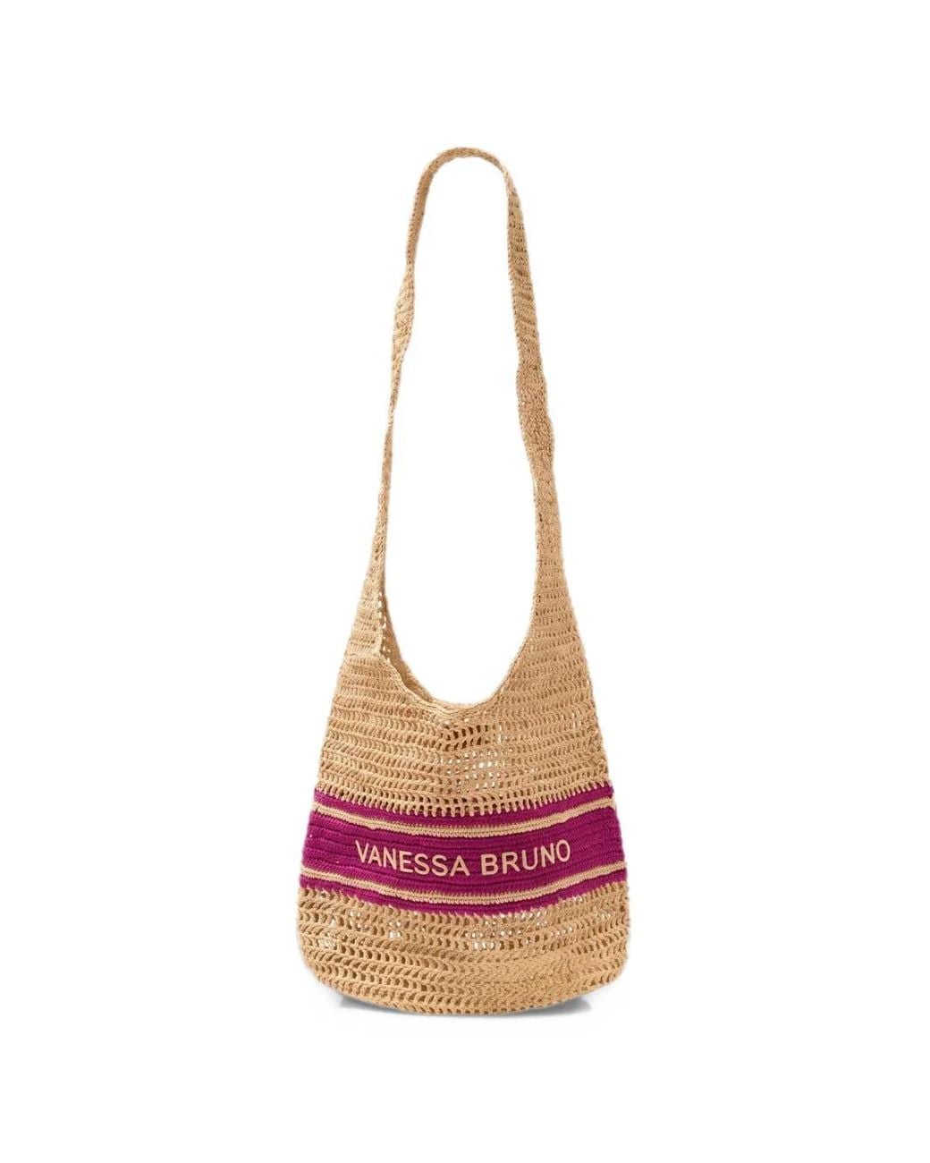 Vanessa Bruno Pink Woven Raffia Shoulder Bag