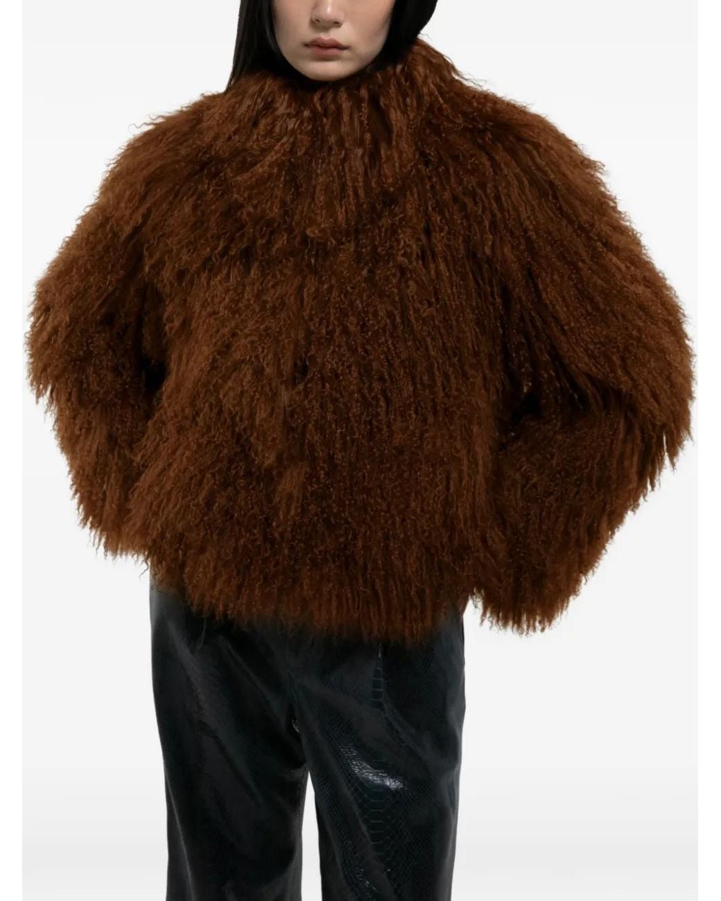 DUCIE Brown Rochelle Shearling Jacket