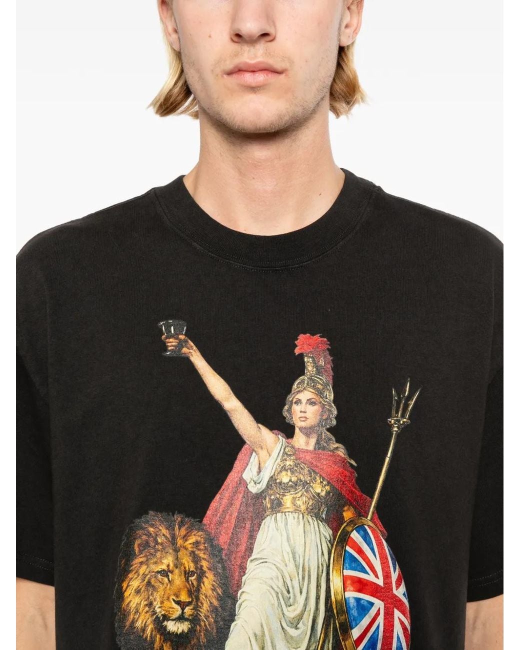 Melt Black Graphic-Print T-Shirt for men