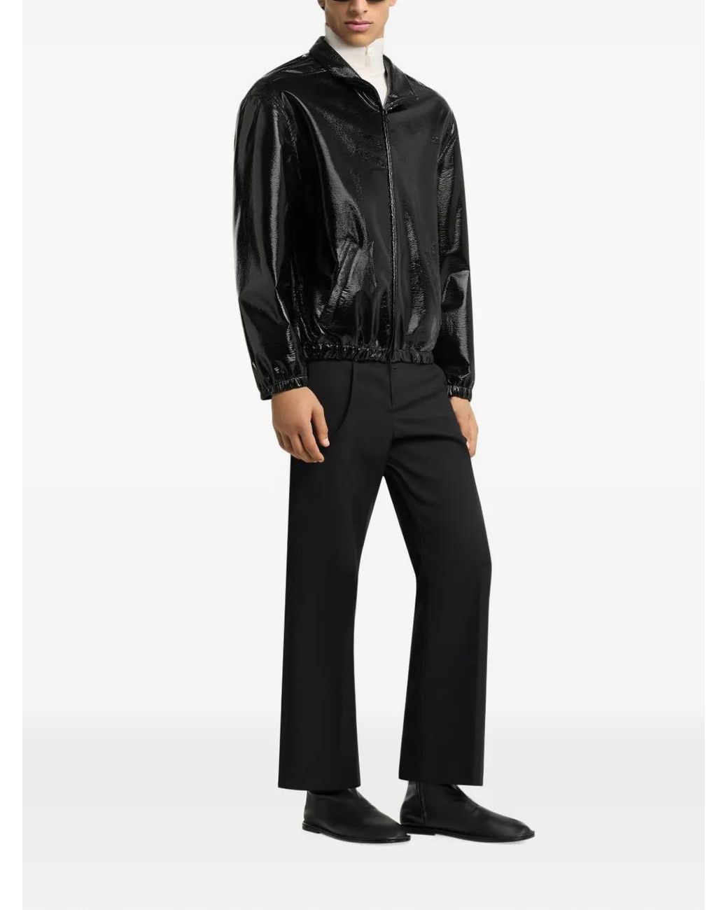 Courreges Black Vinyl Tracksuit Jacket